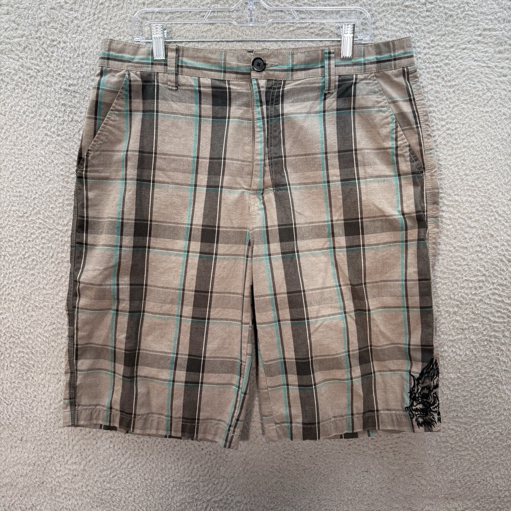 Micros Shorts Mens 36 Multicolor Plaid Skater Surf Surfer‎ BMX Grunge Y2K